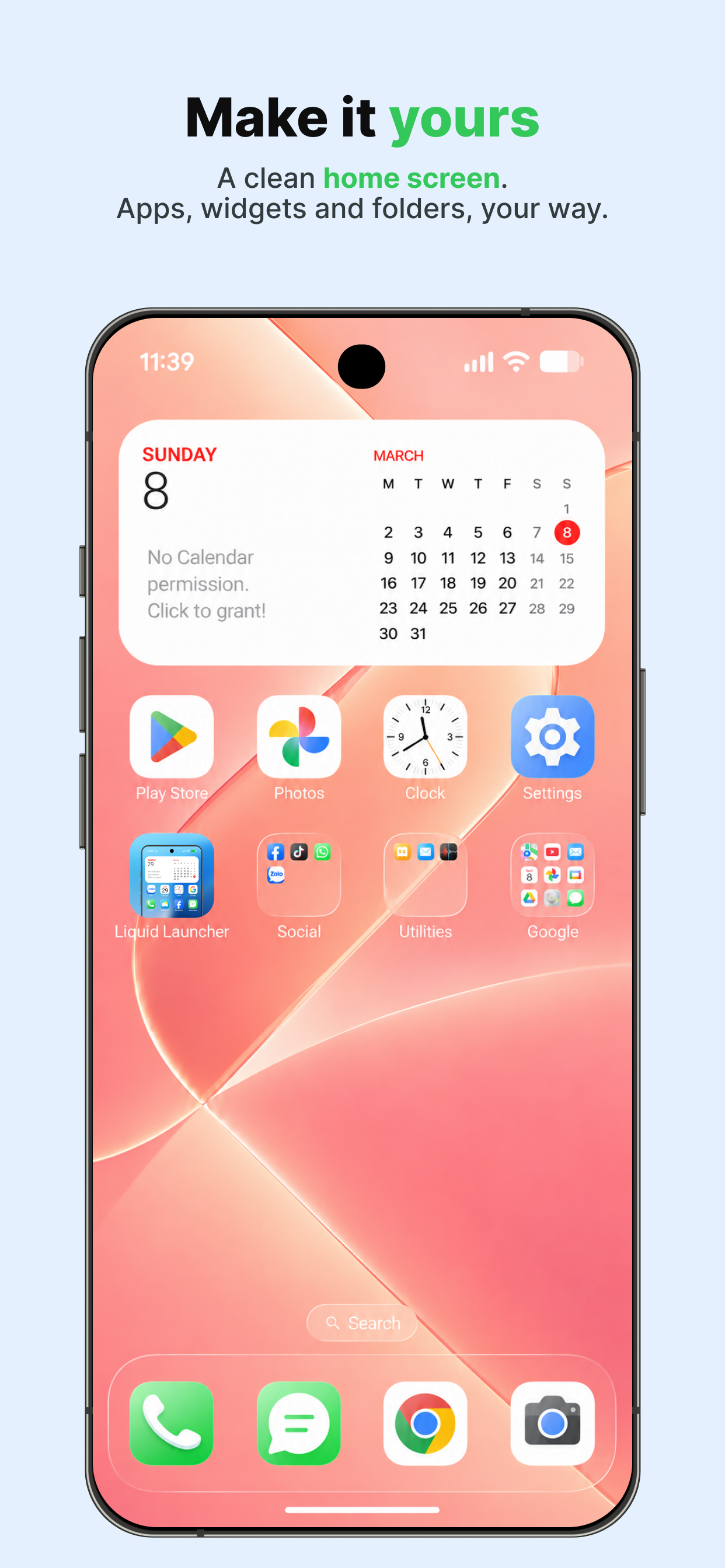 Launcher OS 27 home screen